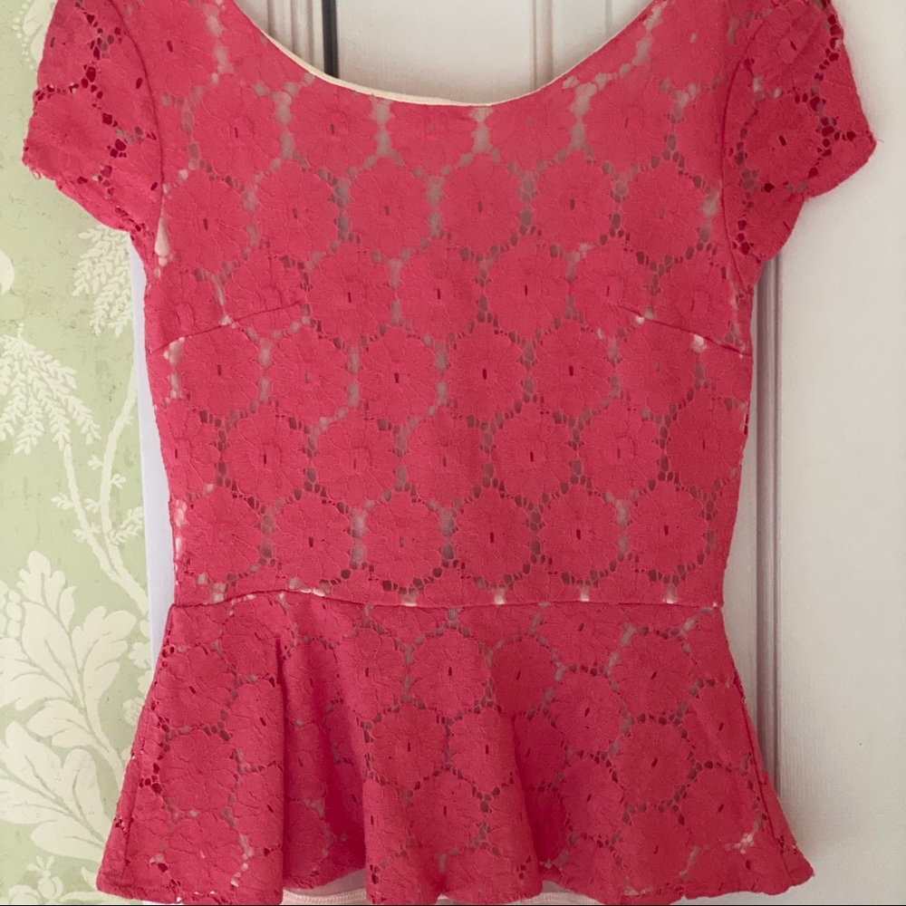 Xhilaration Eyelet Peplum Top